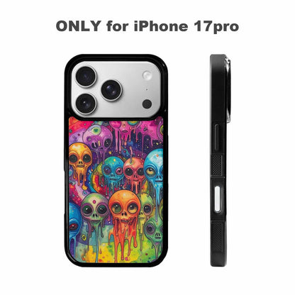 iPhone 17 Pro Case — Melting Aliens Pattern Hundreds Of Alien, Custom Print Case Cover