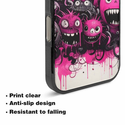 iPhone 16 Pro Max Case — Monsters General Black Pink Ink Cartoon, Personalized Phone Case