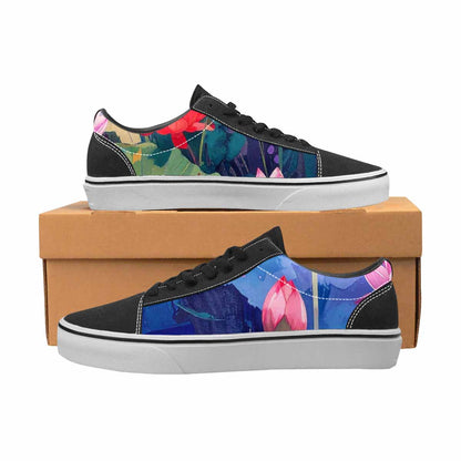 WOMEN'S Monet-Style Impressionist Water Canvas Lace-Up Cottagecore Custom Sneakers