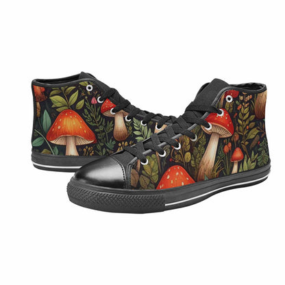 WOMEN'S Mushroom High Top Canvas Cottagecore Custom Shoes