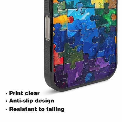 iPhone 16 Pro Case — Autism Puzzle Pieces Puzzle Piece Pattern, Custom Print Case Cover