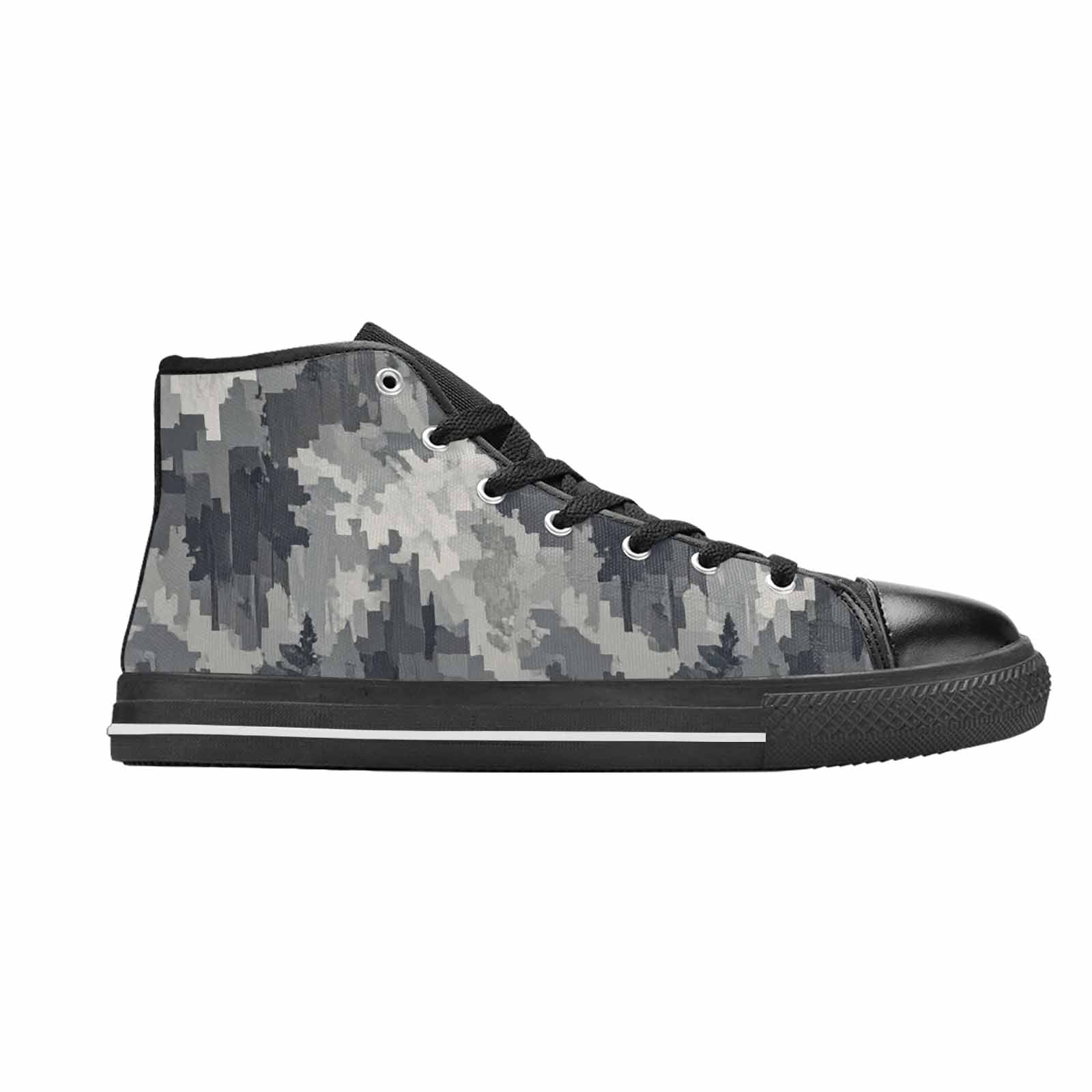 MEN'S Military Camouflage Blotch High Top Canvas Wallpaper Art Sneakers