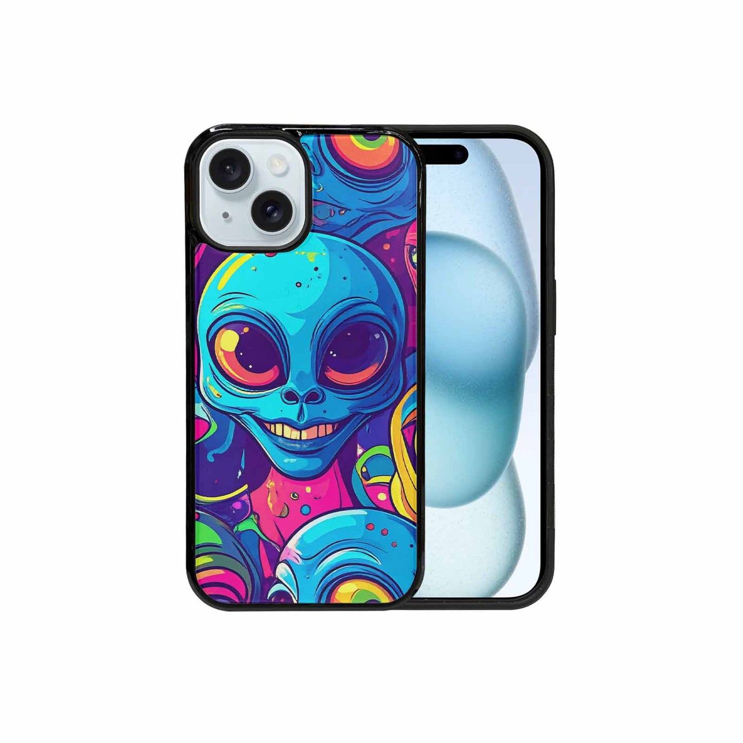 iPhone 15 Case — Alien Ufo Cartoon, Customized Protective Case