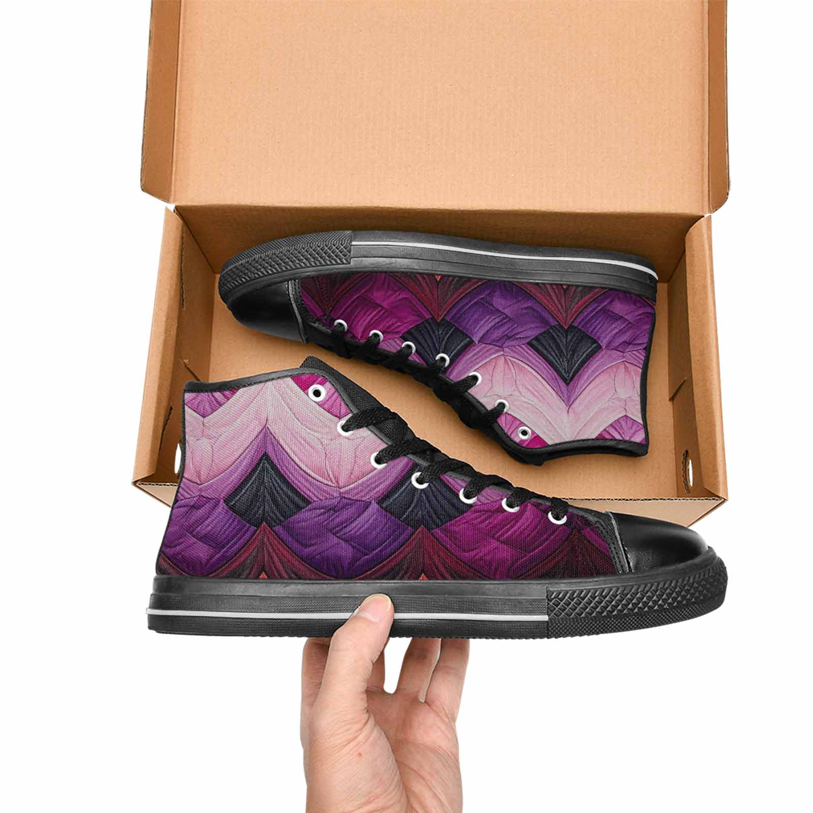 MEN'S Genderfluid Flag Color High Top Canvas Dreamcore Shoes