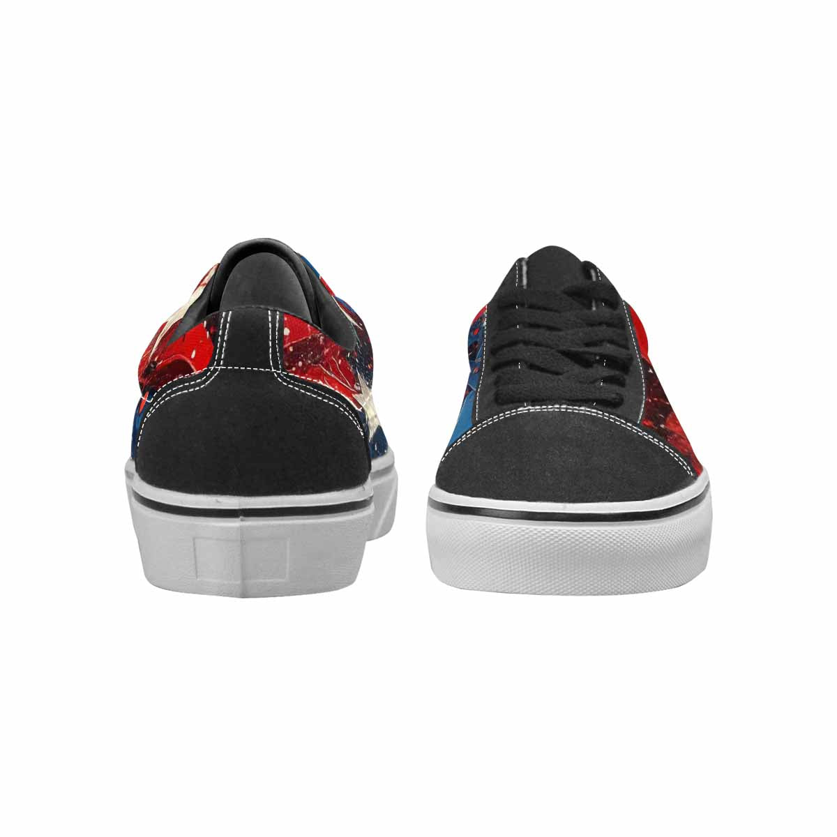 WOMEN'S Patriotic Stars Stripes Lace-Up Canvas Dark Academia Custom Sneakers