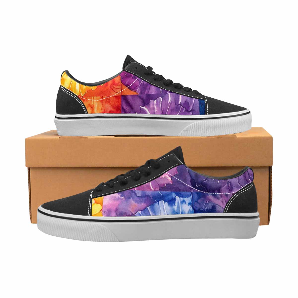 WOMEN'S Tie Dye Swirl Canvas Lace-Up Surreal Sneakers
