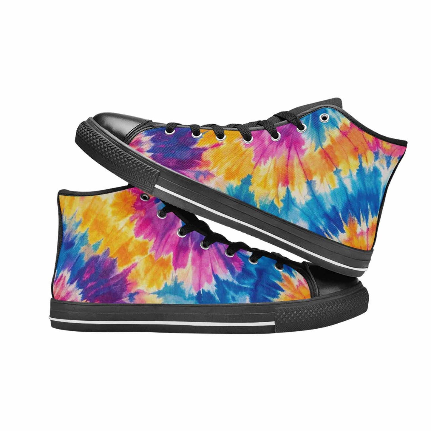 MEN'S Tie Dye Swirl High Top Canvas Cottagecore Sneakers