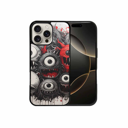 iPhone 16 Pro Max Case — Multi Eye Monster Black Red Ink, Original Design Phone Case