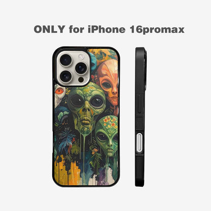iPhone 16 Pro Max Case — Aliens Pattern Hundreds Of Sma Bav, Custom Printed Phone Case