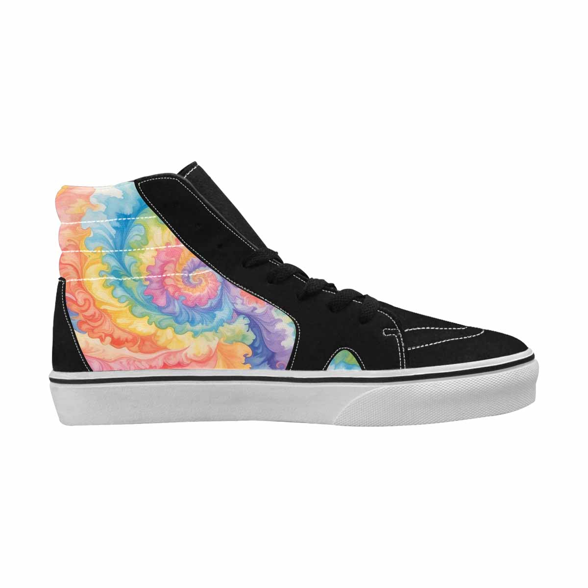 MEN'S Tie Dye Swirls Tie High Top Canvas Surreal Custom Shoes