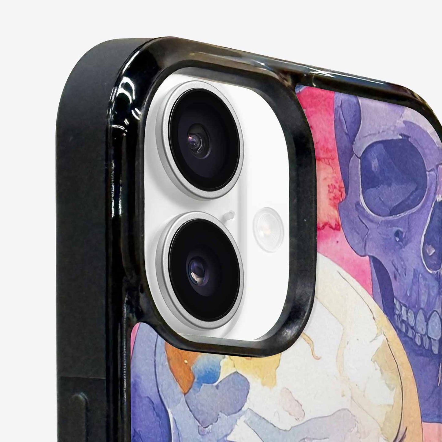 iPhone 16 Case — Kulls Watercolor Skulls Small Skull Pattern, Custom Print Case Cover
