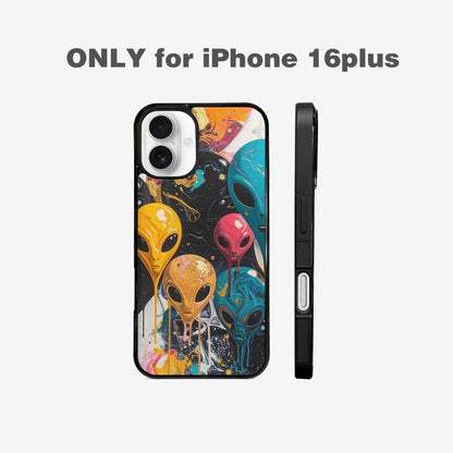 iPhone 16 Plus Case — Aliens Marblealiens Pattern, Custom Phone Case