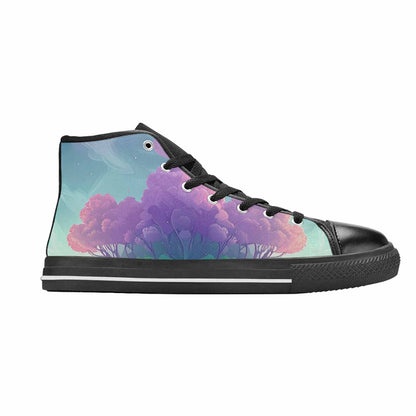 MEN'S Surrealist Dreamscape High Top Canvas Vibrant Chaos Sneakers