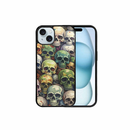 iPhone 15 Plus Case — Skulls Pattern Hundreds Of Sma, Custom Printed Phone Case