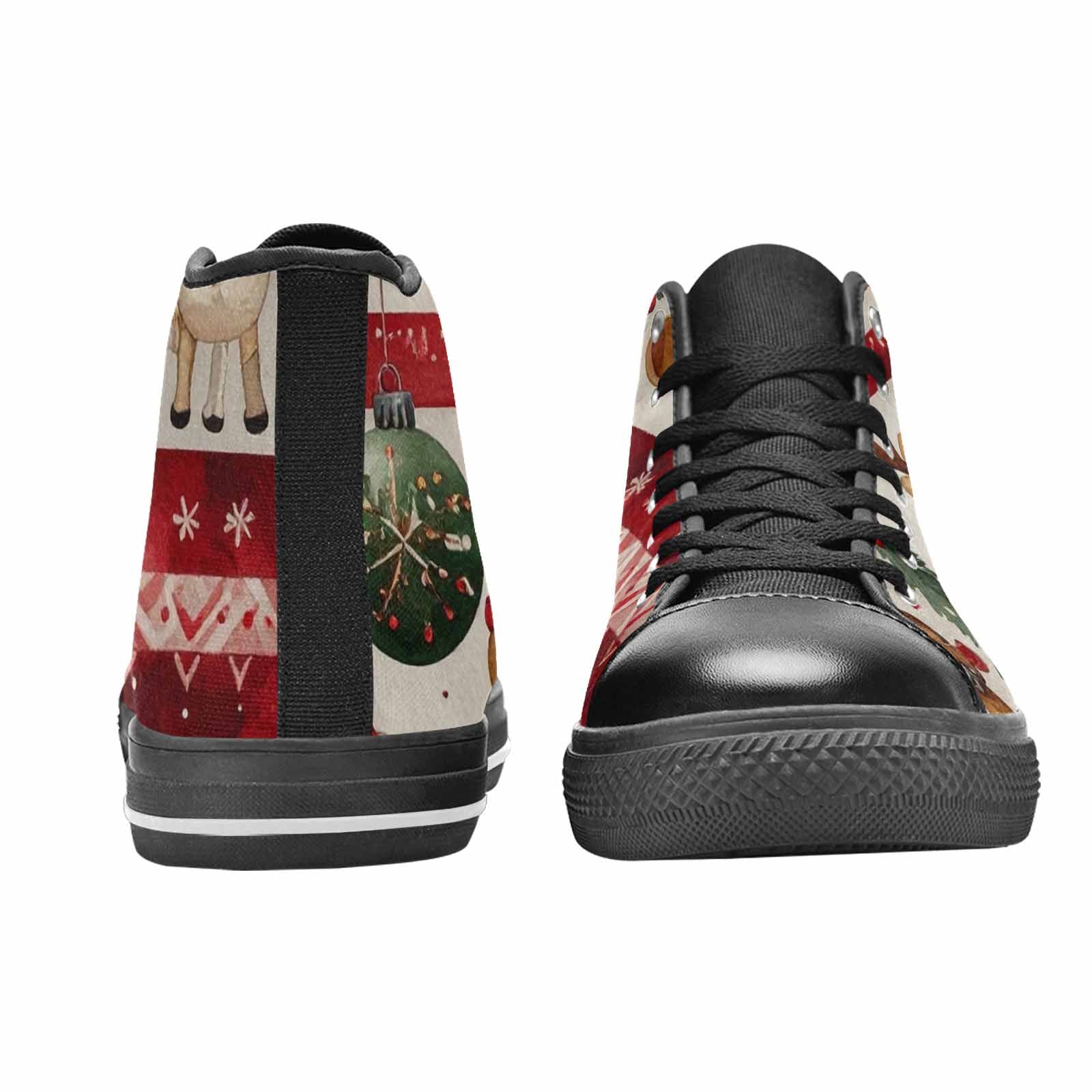 MEN'S Christmas Holly Snowflake High Top Canvas Wallpaper Art Shoes