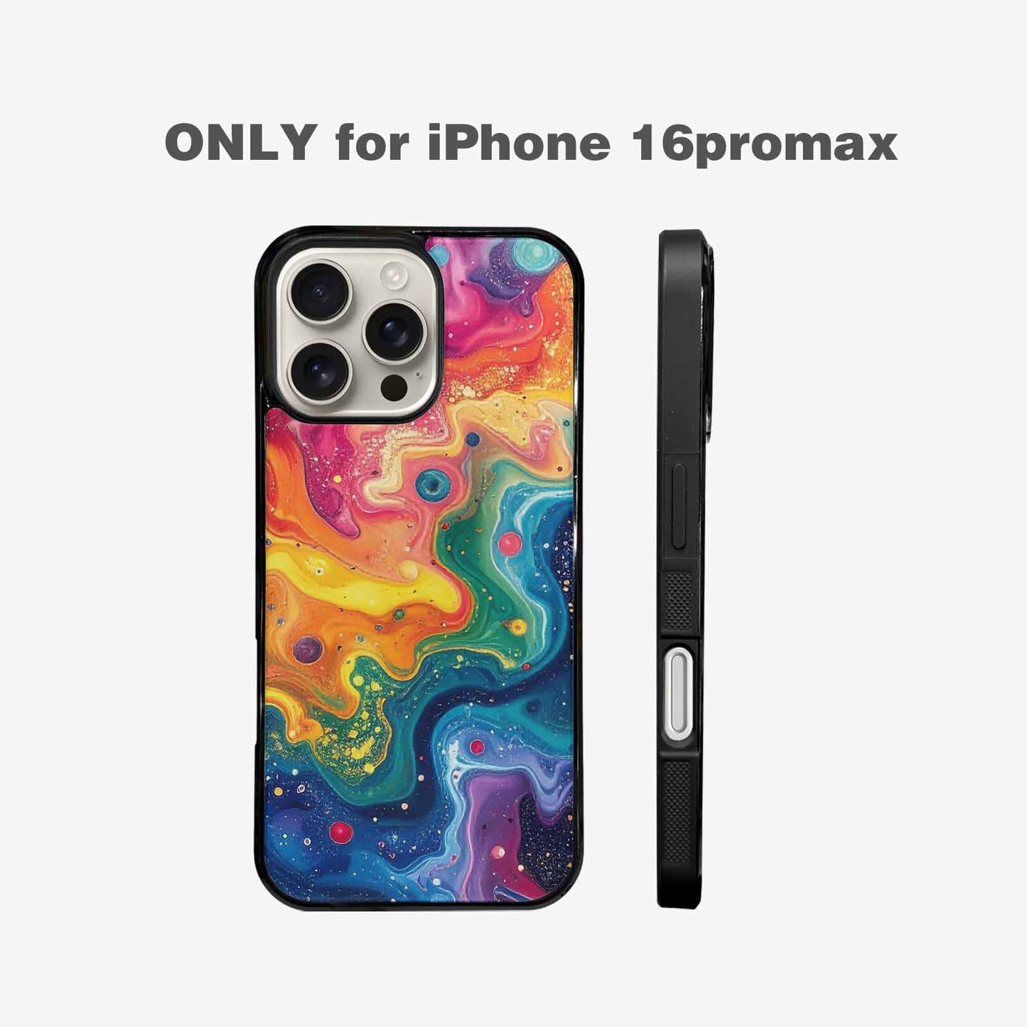iPhone 16 Pro Max Case — Galaxy Art Colorful Cosmic Dust Small, Personalized Phone Case