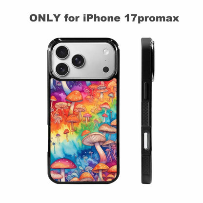 iPhone 17 Pro Max Case — Mushrooms Tie Dyemushrooms Pat Tie Dye, Unique Phone Case Design