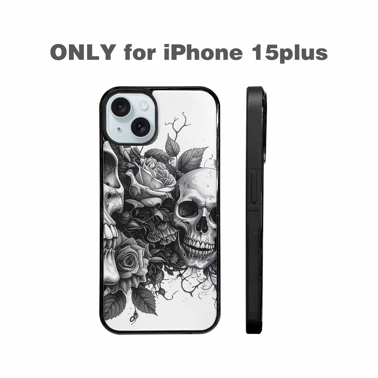 iPhone 15 Plus Case — Skull Gothic Art Dark Original, Original Design Phone Case