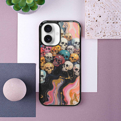 iPhone 16 Case — Skulls Marbleskulls Pattern, Custom Made Phone Cover