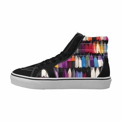 MEN'S Asexual Flag Color High Top Canvas Vibrant Chaos Shoes