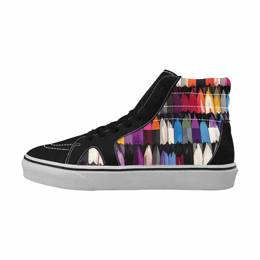 MEN'S Asexual Flag Color High Top Canvas Vibrant Chaos Shoes
