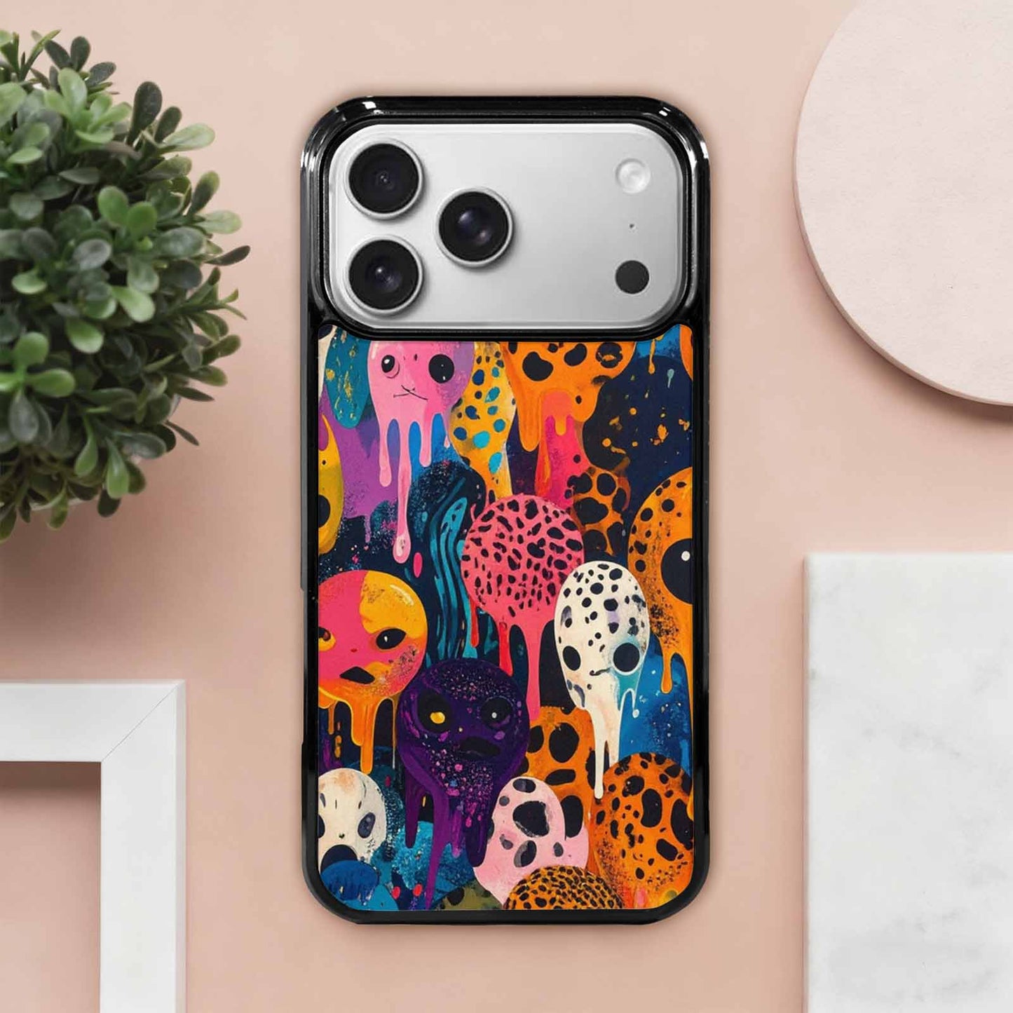 iPhone 17 Pro Max Case — Melting Aliens Pattern Alien Scifi, Unique Phone Case Design