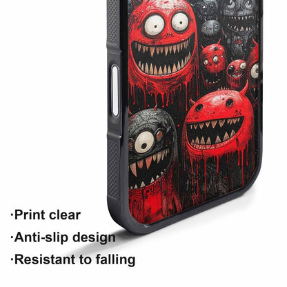 iPhone 17 Air Case — Black Red Ink Monsters General Cartoon, Custom Print Case Cover