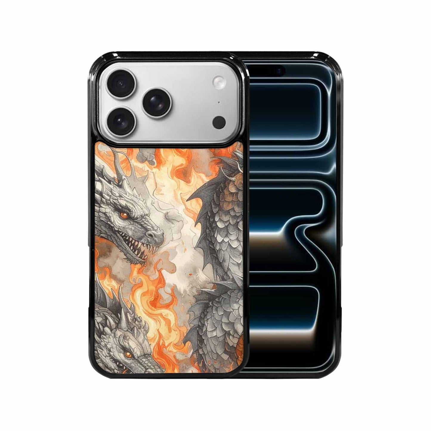 iPhone 17 Pro Max Case — Retro Dragons Flame Retro Vintage, Original Design Phone Case