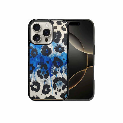 iPhone 16 Pro Case — Animal Print Black Blue Ink Animal, Personalized Phone Case