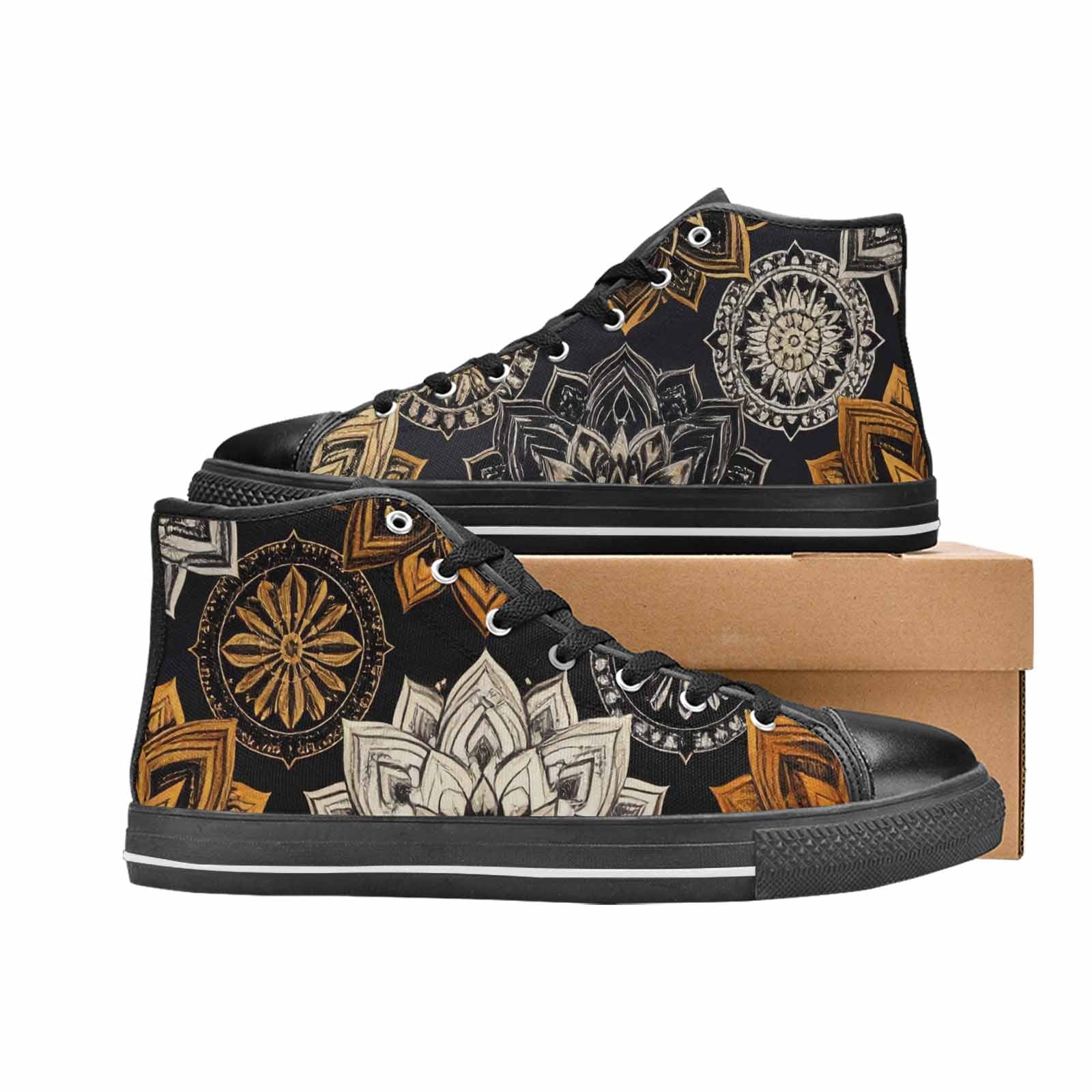 WOMEN'S Mandala High Top Canvas Dark Academia Custom Shoes