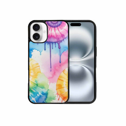 iPhone 16 Plus Case — Dripping Tie Dye Spiral, Custom Print Case Cover