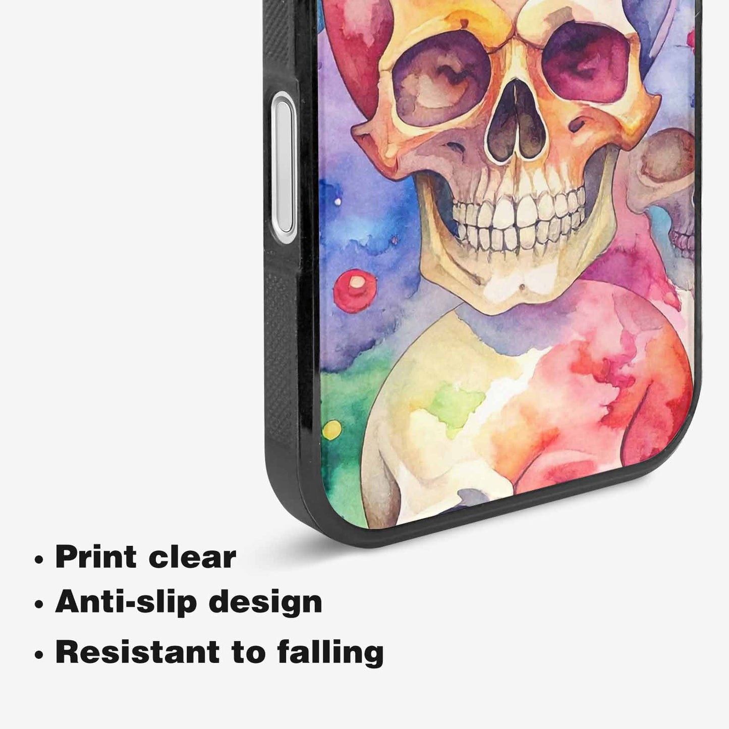 iPhone 16 Plus Case — Kulls Watercolor Skulls Small Skull Pattern, Custom Printed Phone Case