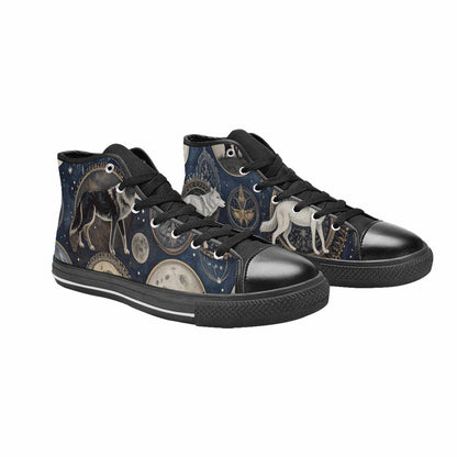 WOMEN'S Wolves Everywhere Collage High Top Canvas Dark Academia Sneakers