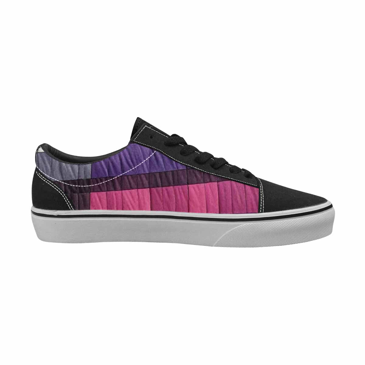 MEN'S Asexual Flag Color Canvas Lace-Up Surreal Custom Sneakers