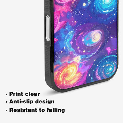iPhone 16 Case — Lotus Galaxy Art Seamless Pattern Vibrant, Custom Print Case Cover