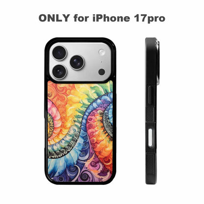 iPhone 17 Pro Case — Tie Dye Swirls Black White Tie, Custom Made Phone Cover