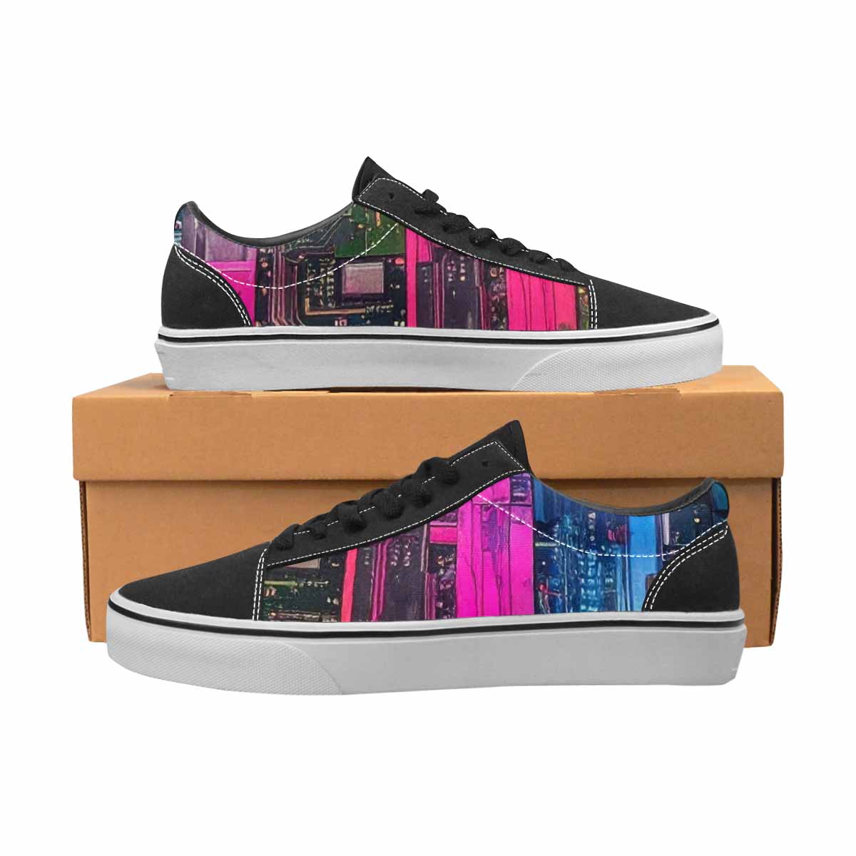 MEN'S Asexual Flag Color Canvas Lace-Up Dark Academia Shoes