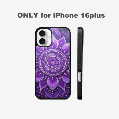 iPhone 16 Plus Case — Purple Mandala Bohemian Print Edge To, Unique Phone Case Design
