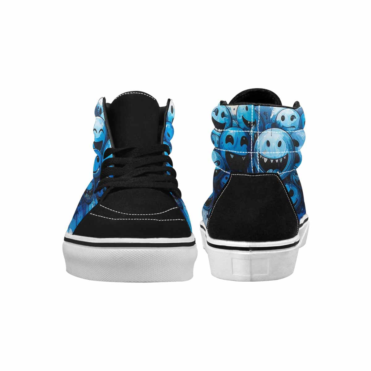 MEN'S Melting Moon Smiley High Top Canvas Grunge Custom Shoes