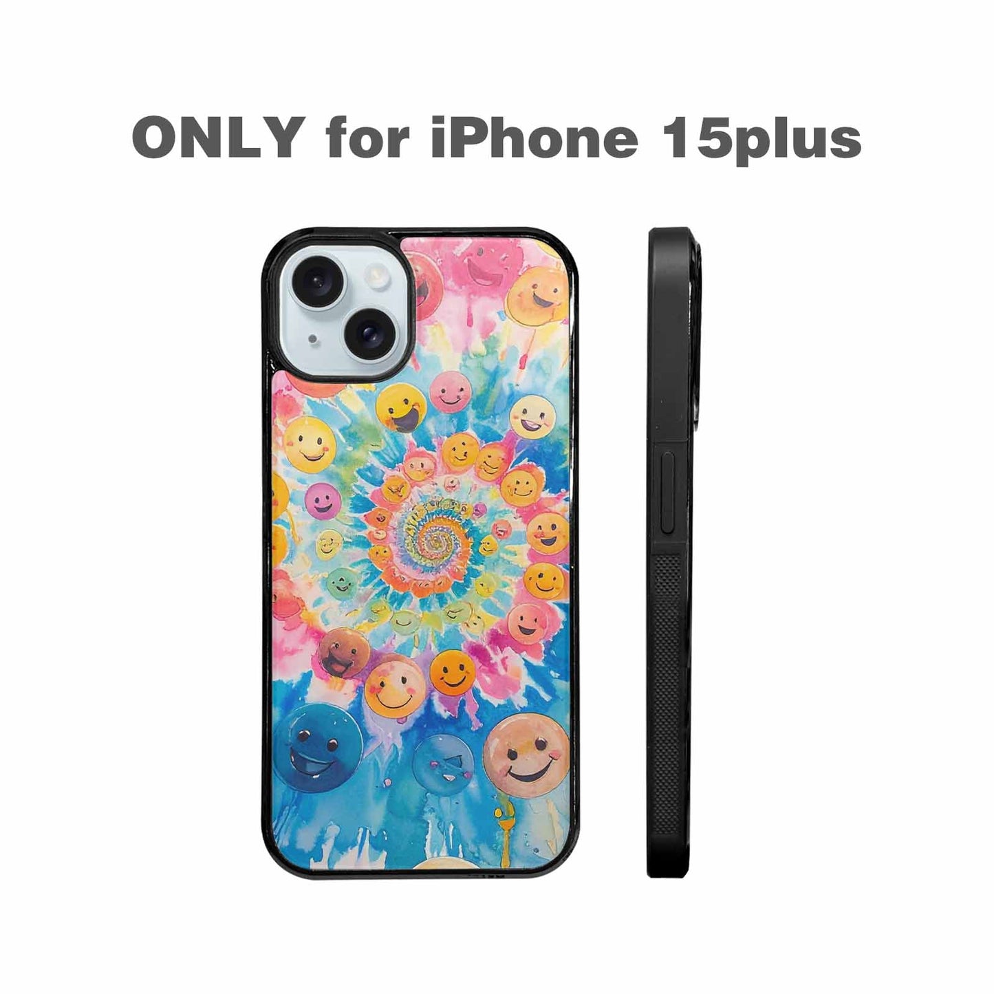 iPhone 15 Plus Case — Smiley Facessmiley Faces Tie D, Custom Print Case Cover