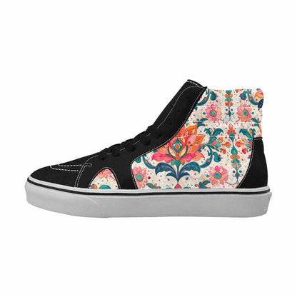 MEN'S Marble Floral High Top Canvas Aesthetic Custom Sneakers
