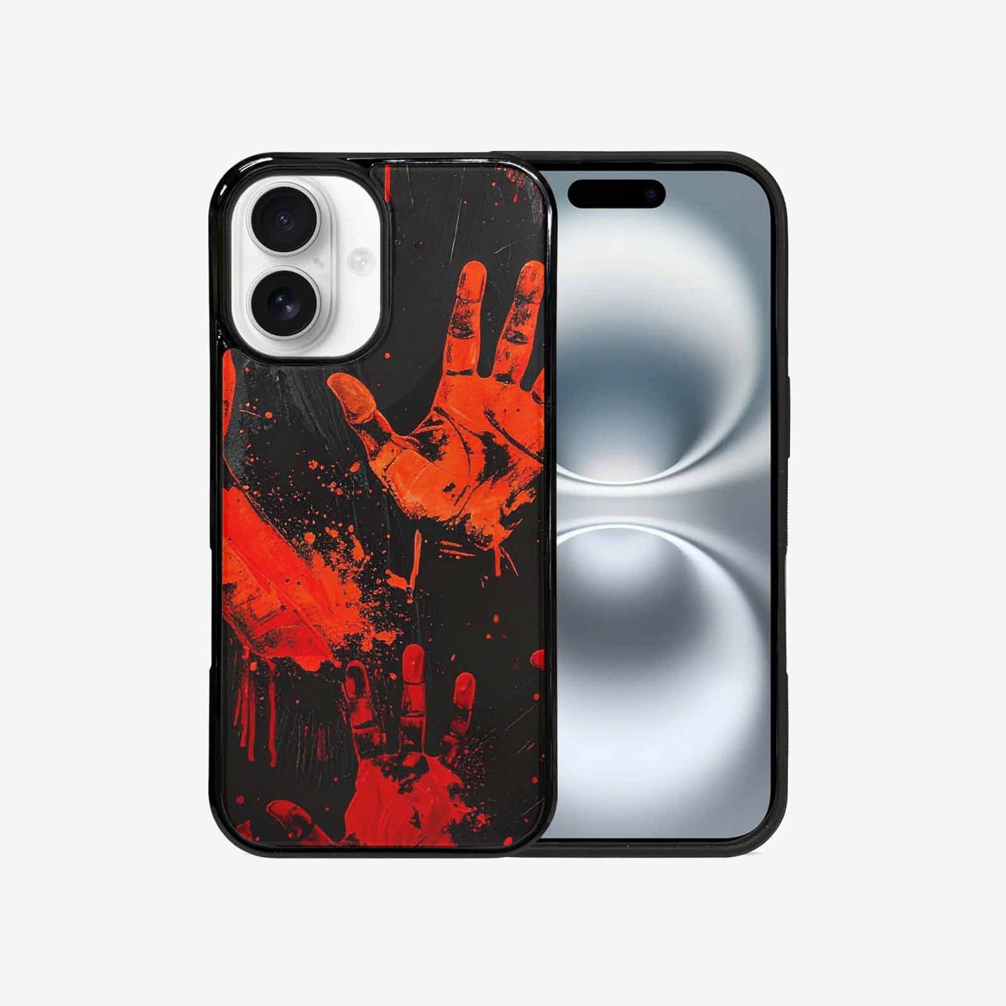 iPhone 16 Case — Halloween Splatter Handprint Custom Personalized Phone, Custom Printed Phone Case
