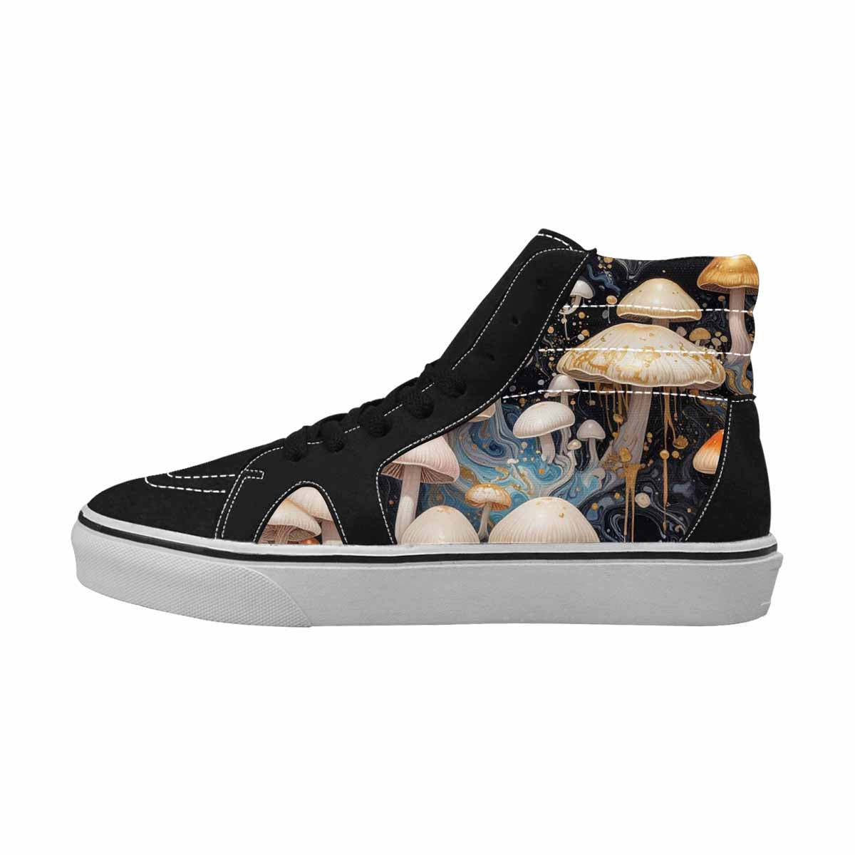 MEN'S Mushrooms High Top Canvas Wallpaper Art Sneakers
