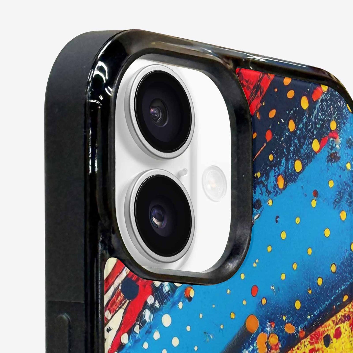 iPhone 16 Plus Case — Comic Halftone Comic Bursts Pattern Hundreds, Custom Made Phone Cover