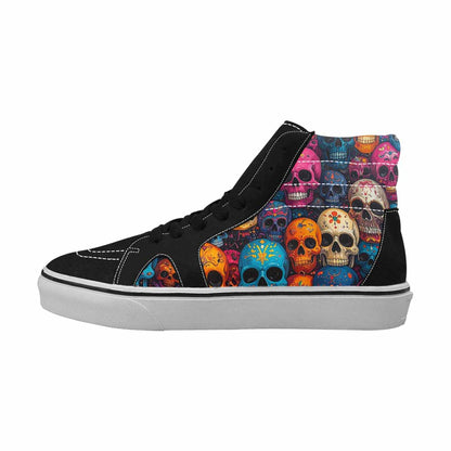 MEN'S Skulls (general) Skulls High Top Canvas Kaleidoscope Sneakers