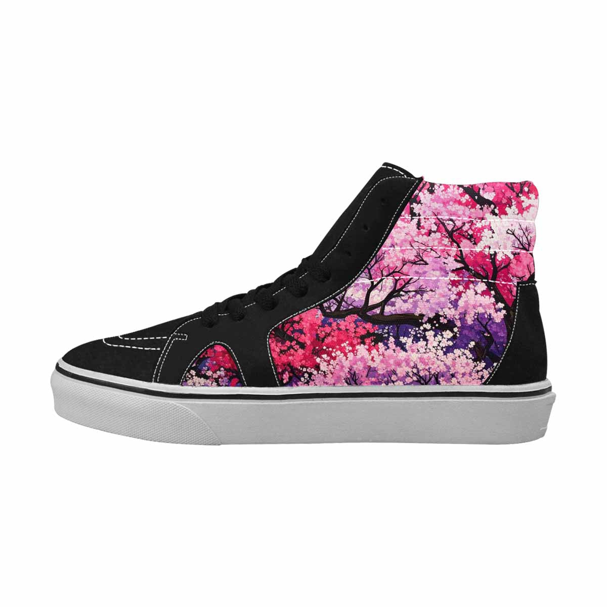 MEN'S Cherry Blossom Branch High Top Canvas Kaleidoscope Sneakers