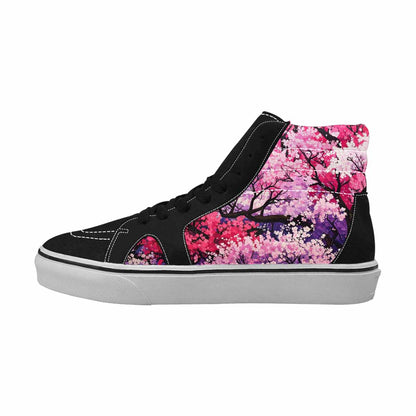 MEN'S Cherry Blossom Branch High Top Canvas Kaleidoscope Sneakers