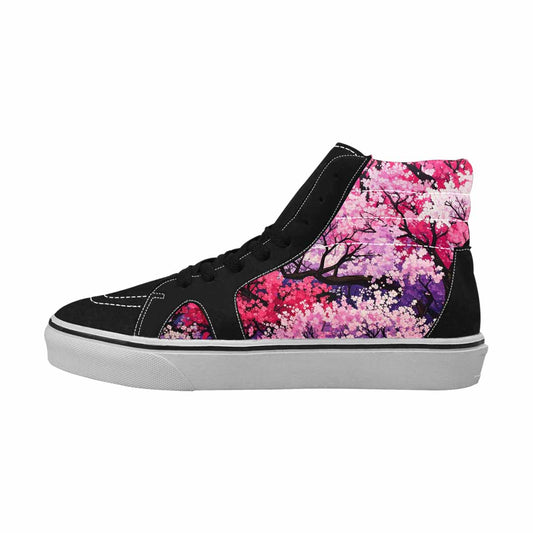MEN'S Cherry Blossom Branch High Top Canvas Kaleidoscope Sneakers