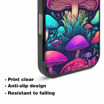 iPhone 16 Pro Max Case — Mushroom Psychedelic Art Seamless Pattern Vibrant, Custom Print Case Cover