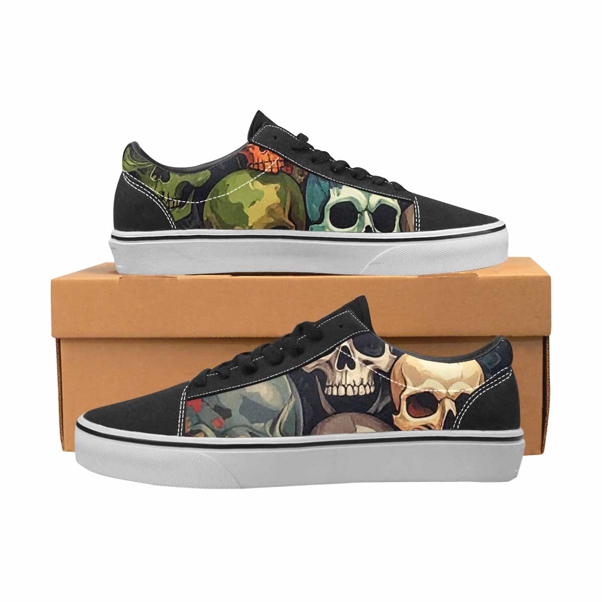 WOMEN'S Skulls Lace-Up Canvas Y2K Custom Shoes
